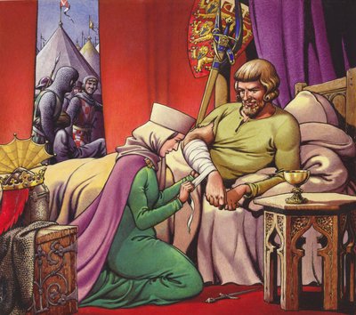 König Edward I., der Kriegskönig (Gouache auf Papier) von Pat (1907-95) Nicolle
