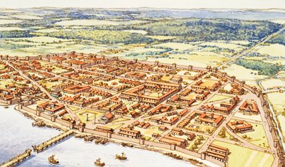 Luftaufnahme von Römisch-London von Pat (1907-95) Nicolle