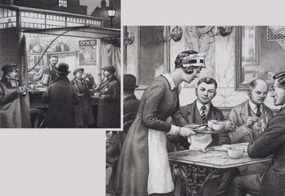 Edwardianischer Kaffeestand und Teestube von Pat (1907 95) Nicolle