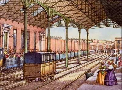 Euston Station im Jahr 1837 von Pat (1907-95) Nicolle