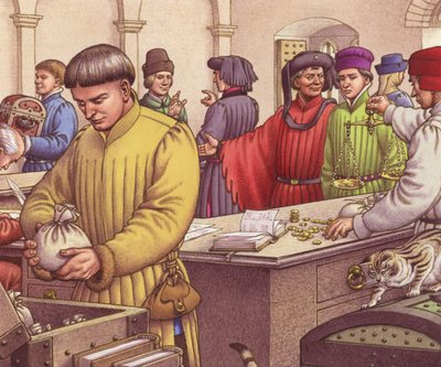 Florentinische Bank im frühen 15. Jahrhundert von Pat (1907 95) Nicolle