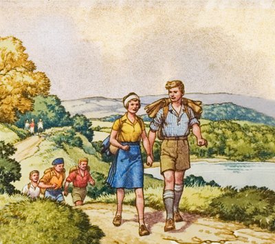 Wandern in den Jahren nach dem Ersten Weltkrieg von Pat (1907-95) Nicolle