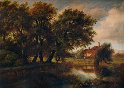 Alte Cottages am Brent, Blick Richtung Harrow, 1830 von Patrick Nasmyth