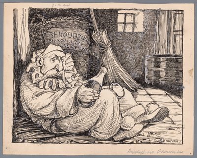 Baron van Voorst tot Voorst als Karnevalsgänger von Patricq Kroon (signed by artist)