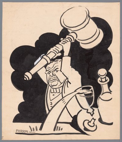 Mann mit Vorsitzhammer von Patricq Kroon (signed by artist)