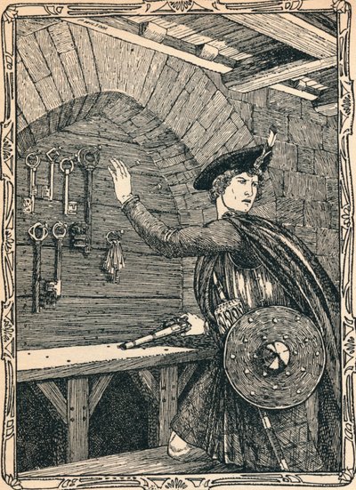 Der junge Douglas stiehlt die Schlüssel von Loch Leven Castle, 1902 von Patten Wilson