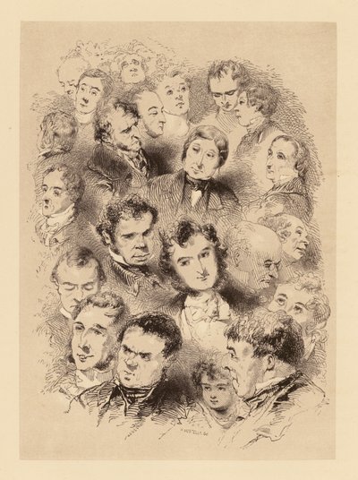Gavarni in London: Ein Teller voller Köpfe (Lithografie) von Paul (after) Gavarni