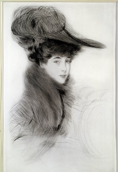 Porträt der Herzogin von Malborough. Zeichnung von Paul Helleu (1859-1927), 20. Jahrhundert. Bayonne, Musee Bonnat von Paul Cesar Helleu