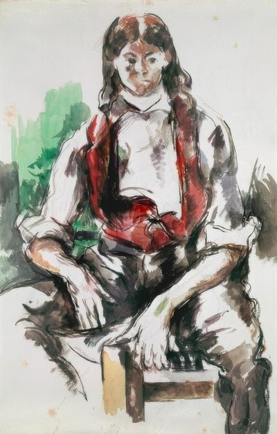 Der Junge mit der roten Weste von Paul Cézanne