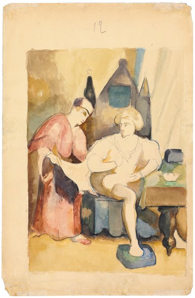 Szene, die eine romantische Geschichte darstellt; Szene Illustrant un Recit Romantique, ca. 1875-1885 von Paul Cézanne