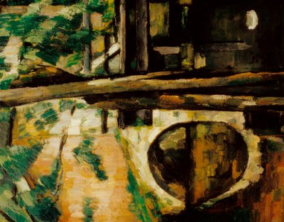 Die Brücke bei Maincy (auch bekannt als Pont de Mennecy), (Detail) von Paul Cézanne