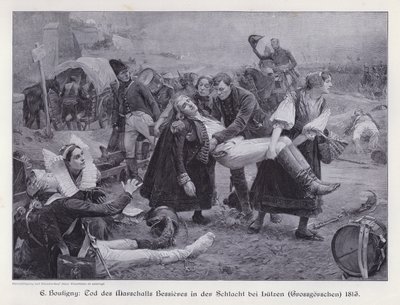 Tod von Marschall Bessières in der Schlacht bei Lützen von Paul Émile Boutigny