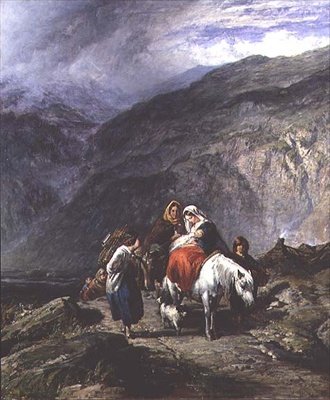 Zigeunerfamilie auf einem Bergpfad von Paul Falconer (attr. to) Poole