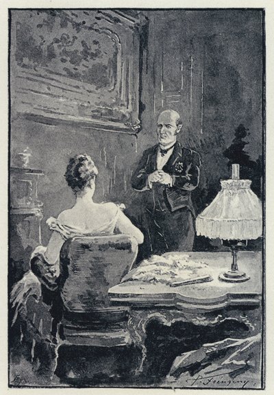 Illustration zu Anna Karenina: Der Streit zwischen Anna und ihrem Ehemann (Litho) von Paul Frenzeny