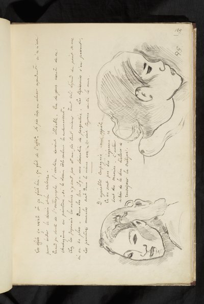 Vorher und Nachher - Text und zwei Zeichnungen eines Mädchens von Paul Gauguin