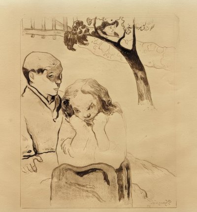 Bretoninnen an der Barriere von Paul Gauguin