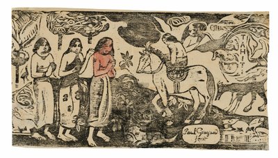 Umzug, aus der Suite der späten Holzschnittdrucke von Paul Gauguin