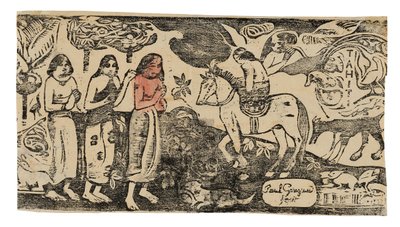 Umzug, aus der Suite der späten Holzschnitte von Paul Gauguin