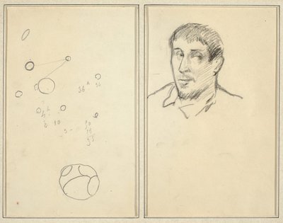 Kreise und Zahlen; Selbstporträt (recto) von Paul Gauguin