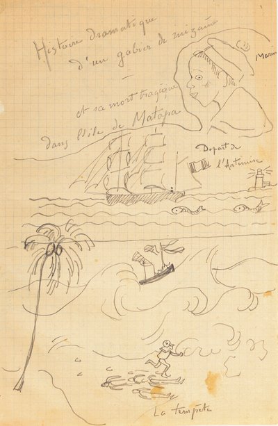 Zeichnung aus einem Album von Zeichnungen für den jungen Jacques Bousquet, Pont-Aven oder Le Pouldu, 1889-90 von Paul Gauguin