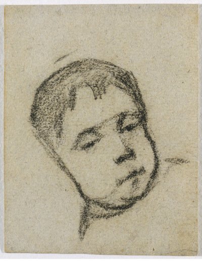 Emil Gauguin als Kind, Kopf auf einem Kissen von Paul Gauguin