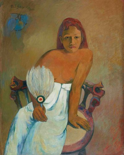 Junges Mädchen mit Fächer von Paul Gauguin