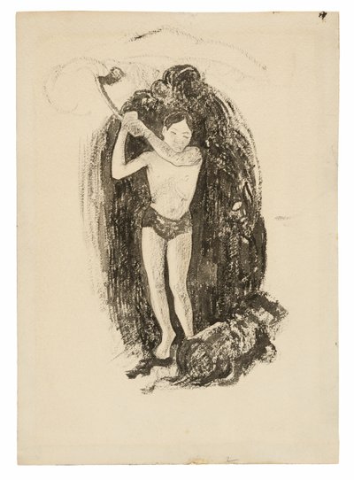 Mann mit einer Axt von Paul Gauguin