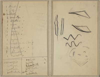 Neige (Schnee); Reiseroute [recto] von Paul Gauguin