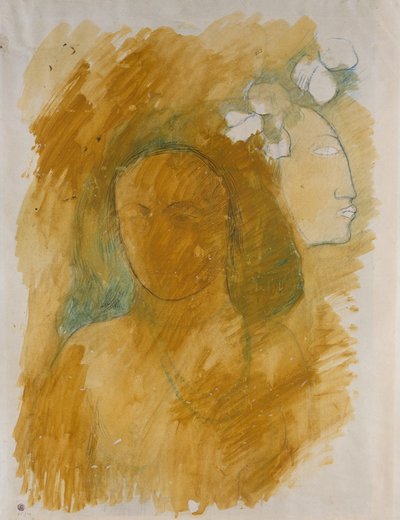 Tahitianerin mit bösem Geist von Paul Gauguin