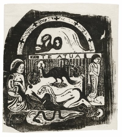 Te atua (Der Gott), aus der Suite der späten Holzschnittdrucke von Paul Gauguin