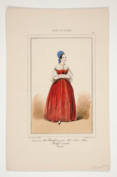 Kostüm von Mme Peterhoff, gespielt von Mme Sonnet-Leblanc von Paul Gavarni