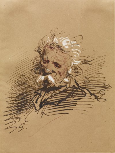 Kopf eines alten Mannes von Paul Gavarni