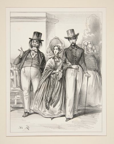 Die Lektion für den Ehemann. Charles! Charles!! Starr nicht so alle Frauen an! von Paul Gavarni
