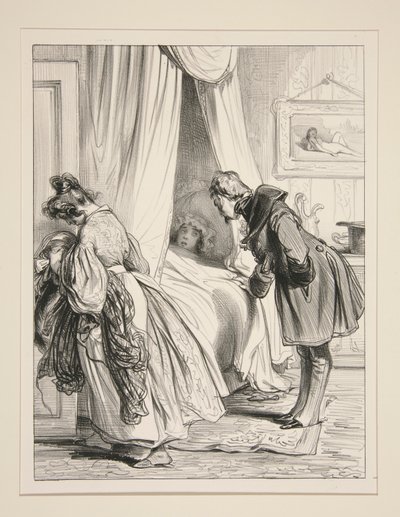 LE LENDEMAIN DU BAL Oh! mon cher, une fievre! une agitation von Paul Gavarni
