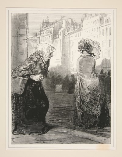 Das da oben ist natürlich schöner als das da unten, aber es ist teurer. von Paul Gavarni