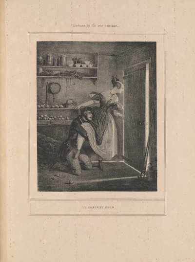 Das Schwarze Kabinett, aus der Serie Scènes de la vie intime von Paul Gavarni