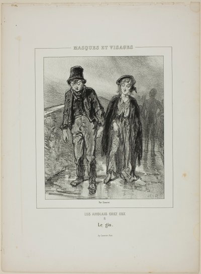 Die Engländer bei sich: Der Gin von Paul Gavarni