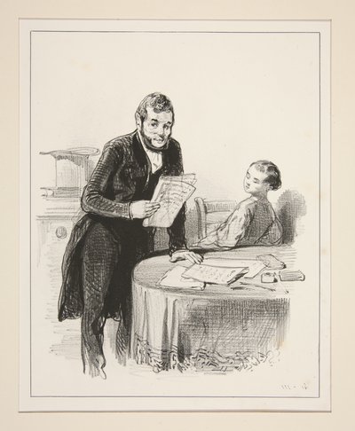 Mama hat an Monsieur Prosper geschrieben und Papa hat den Brief gesehen... von Paul Gavarni
