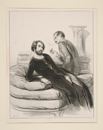 Morgenmäntel von Humann, Schneider, rue Neuve-des-Petits-Champs. Hemden von Durousseau. Kuriositäten von Mombro (sic.) von Paul Gavarni