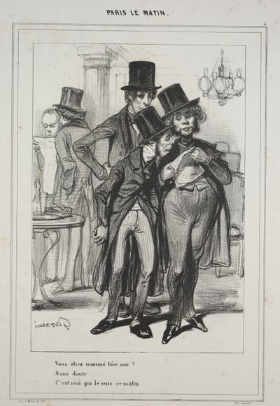 "Vous étiez nommé hier soir?..." aus der Serie Paris Le Matin von Paul Gavarni