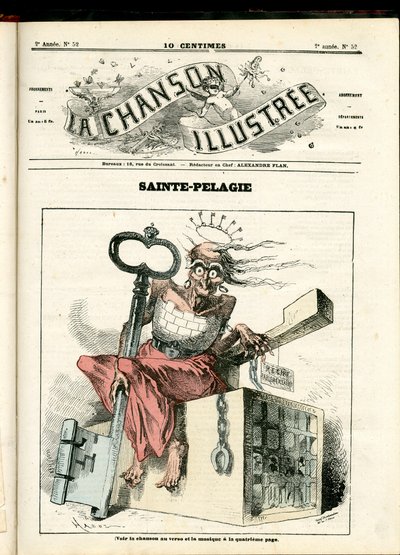 La Chanson illustrée (Zeitschrift), Nummer 52, Satirisch in Farben: Sainte Pélagie - Republikanisch, Gefängnisse, Sainte Pélagie - Illustration von Hadol (1835-1875) von Paul Hadol
