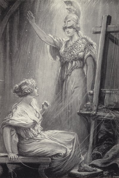Athene und Arachne von Paul Hardy