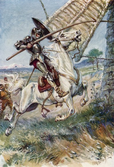 Don Quijote stößt seine Lanze in das Segel von Paul Hardy