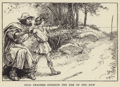 Odin lehrt Geirrod den Gebrauch des Bogens von Paul Hardy