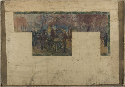 Skizze für das Rathaus von Saint-Ouen: Die Rennbahn von Saint-Ouen, 4. Viertel 19. Jahrhundert von Paul Jean Gervais