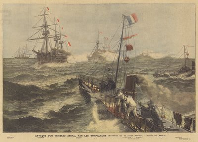 Angriff auf ein Flaggschiff durch Torpedoboote von Paul Jobert