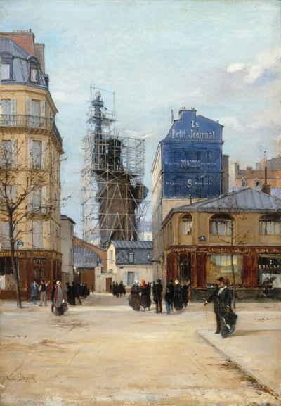 Bartholdis Freiheitsstatue in der Werkstatt von Gadget, Gauhier & Cie. in der Rue..., ca. 1884 von Paul Joseph Victor Dargaud