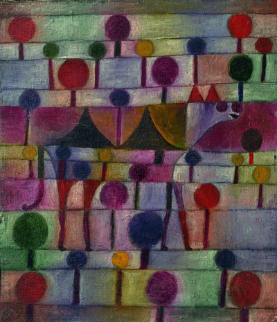 Kamel in einer rhythmischen Landschaft von Bäumen, 1920 von Paul Klee