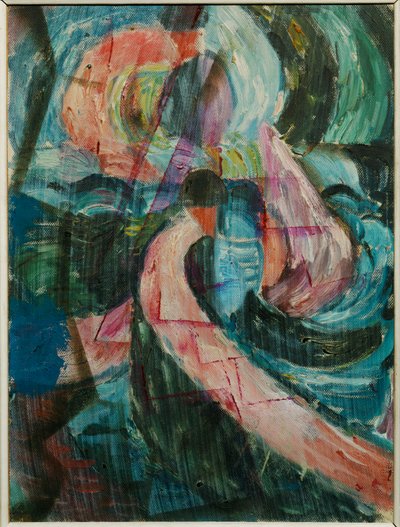 Bau unter einem Wasserfall, eine Überquerung von Paul Klee