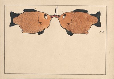 Zwei Fische, ein Haken, ein Wurm, 1901 von Paul Klee